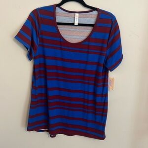 L Striped LuLaRoe Classic Tee
